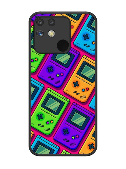 Game Seamless Pattern Glossy Metal Phone Cover for Realme Narzo 50A