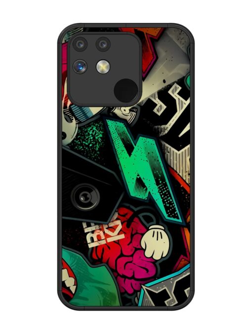 Graffiti Art Glossy Metal Phone Cover for Realme Narzo 50A