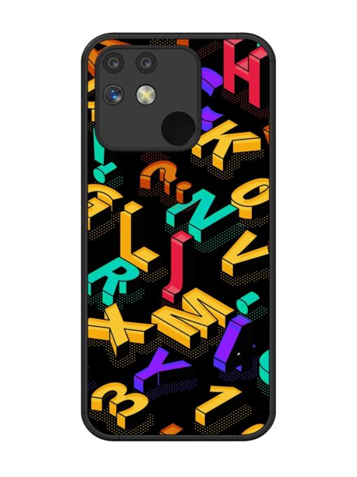 Seamless Pattern With Letters Glossy Metal Phone Cover for Realme Narzo 50A