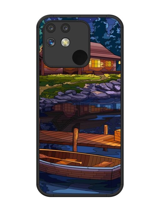 Village Night Scene Glossy Metal Phone Cover for Realme Narzo 50A