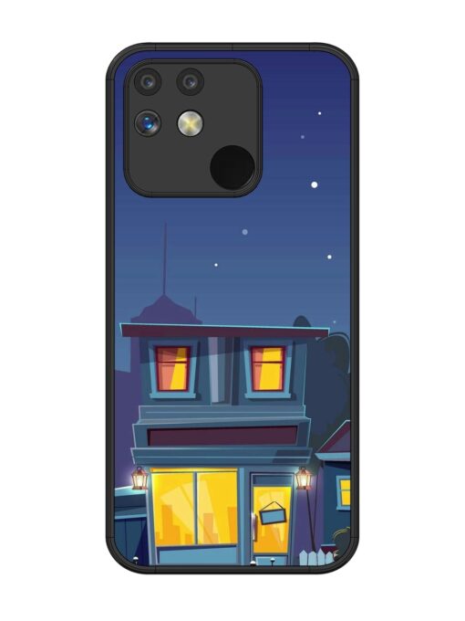 Vector Night House Glossy Metal Phone Cover for Realme Narzo 50A Zapvi