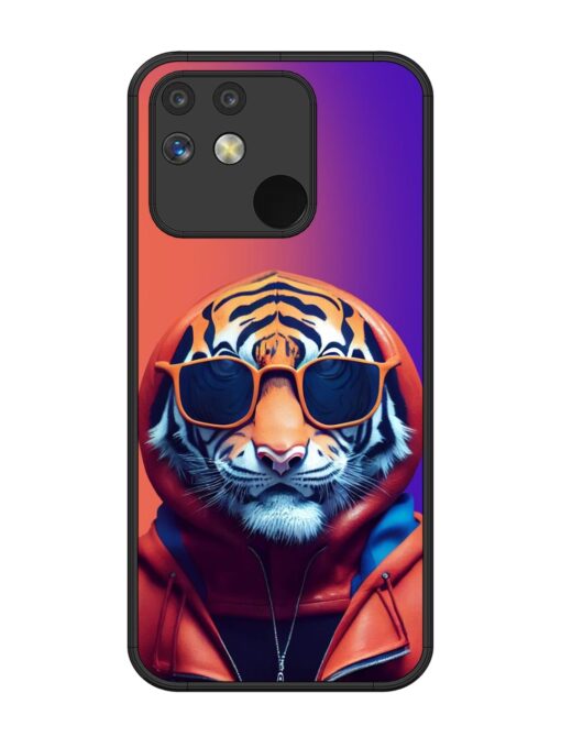 Tiger Animation Glossy Metal Phone Cover for Realme Narzo 50A