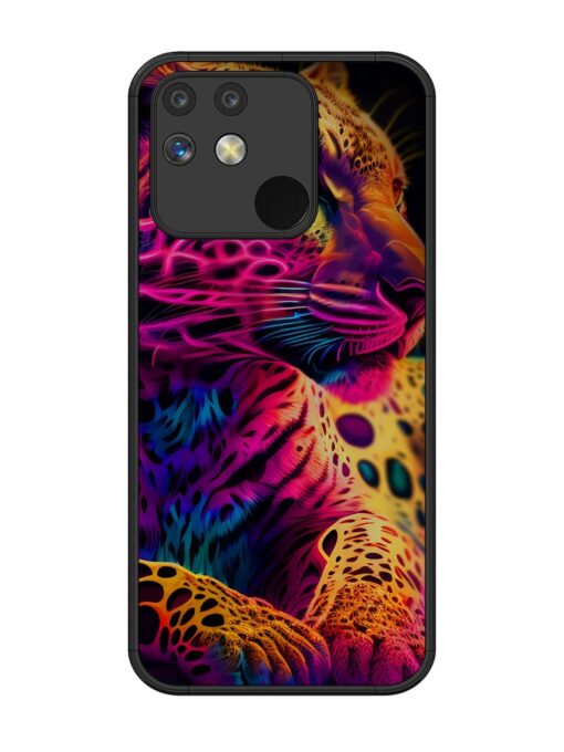 Leopard Art Glossy Metal Phone Cover for Realme Narzo 50A