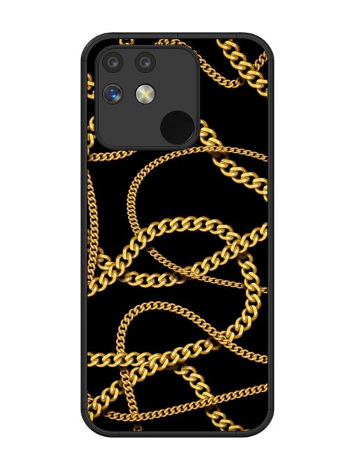 Decorative Golde Chain Glossy Metal Phone Cover for Realme Narzo 50A