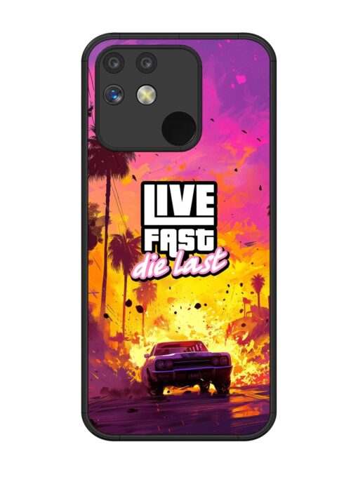 Live Fast Glossy Metal Phone Cover for Realme Narzo 50A