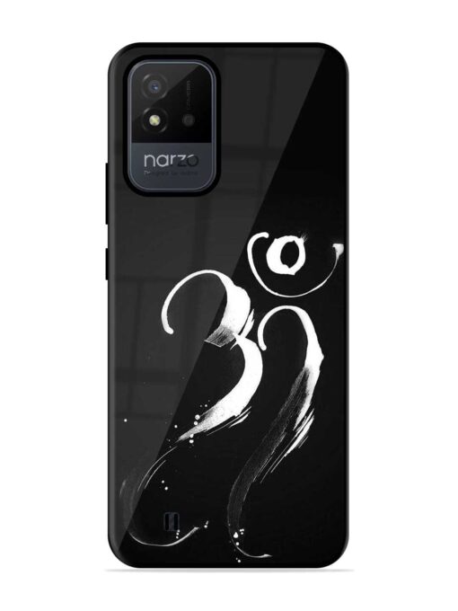 Om Logo Glossy Metal Phone Cover for Realme Narzo 50I Zapvi