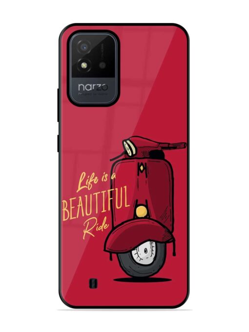 Life Is Beautiful Rides Glossy Metal Phone Cover for Realme Narzo 50I