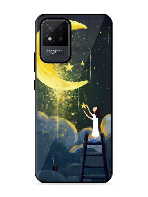 Moonlight Healing Night Illustration Glossy Metal TPU Phone Cover for Realme Narzo 50I Zapvi