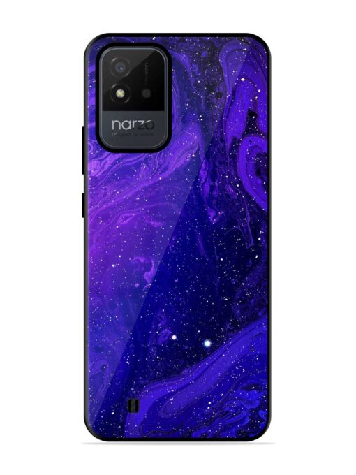 Galaxy Acrylic Abstract Art Glossy Metal Phone Cover for Realme Narzo 50I