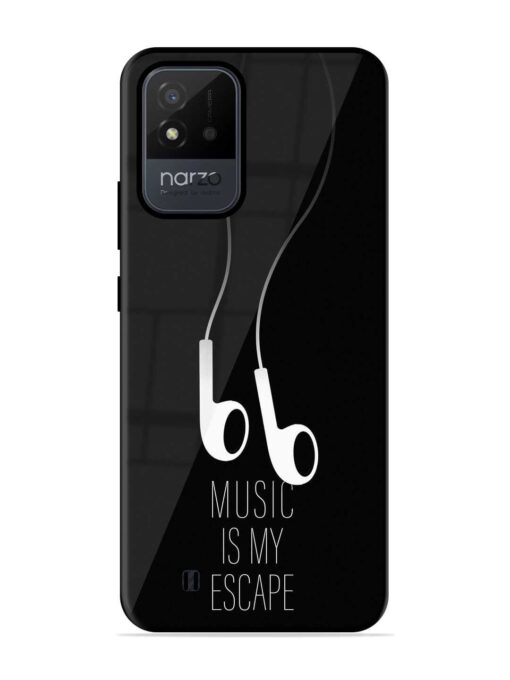 Music Is My Escape Glossy Metal Phone Cover for Realme Narzo 50I