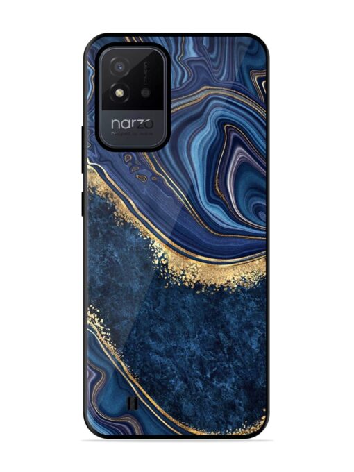 Abstract Background Blue Glossy Metal TPU Phone Cover for Realme Narzo 50I Zapvi