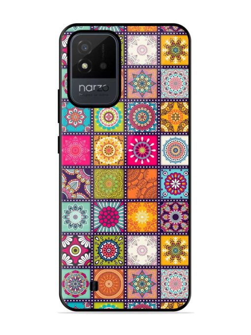 Seamless Pattern Vintage Glossy Metal Phone Cover for Realme Narzo 50I Zapvi