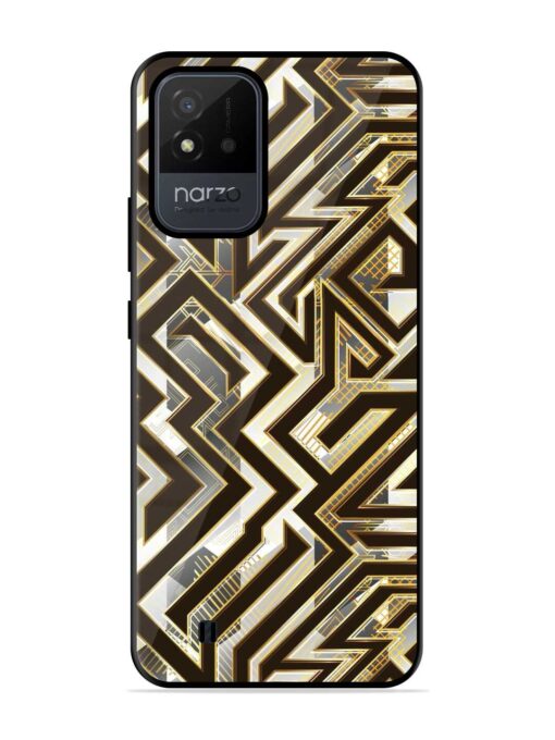 Technology Geometric Seamless Glossy Metal Phone Cover for Realme Narzo 50I