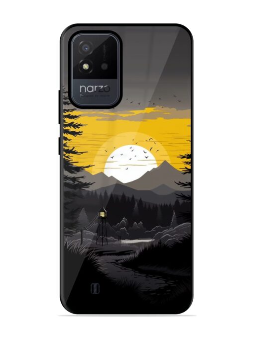 Sunset Vector Glossy Metal Phone Cover for Realme Narzo 50I Zapvi