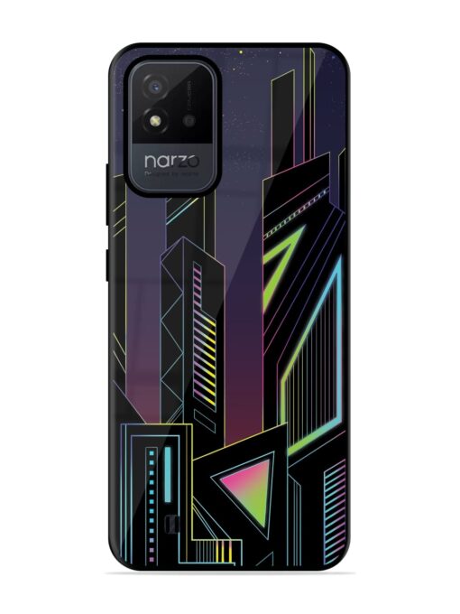 Neon Dreamscape Glossy Metal Phone Cover for Realme Narzo 50I Zapvi