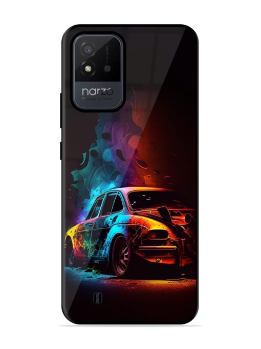 High Classic Car Art Glossy Metal Phone Cover for Realme Narzo 50I