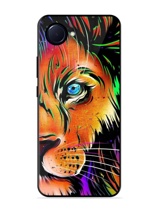 Colorful Lion Design Glossy Metal TPU Phone Cover for Realme Narzo 50I Prime Zapvi