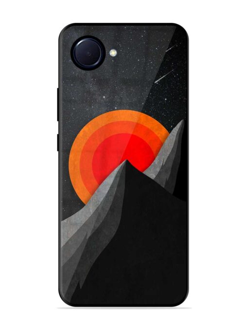 Black Mountain Glossy Metal Phone Cover for Realme Narzo 50I Prime Zapvi