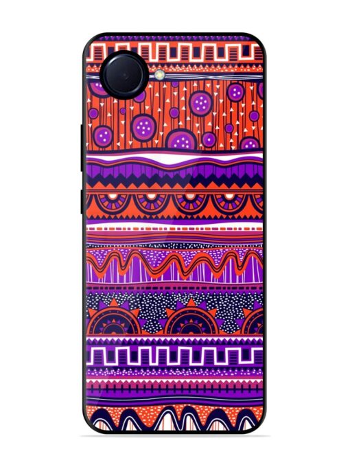 Ethnic Seamless Pattern Glossy Metal TPU Phone Cover for Realme Narzo 50I Prime Zapvi