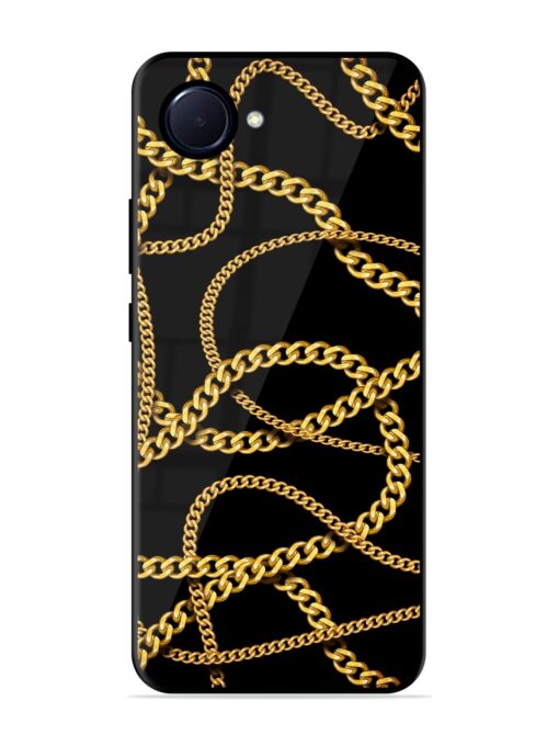 Decorative Golde Chain Glossy Metal Phone Cover for Realme Narzo 50I Prime Zapvi