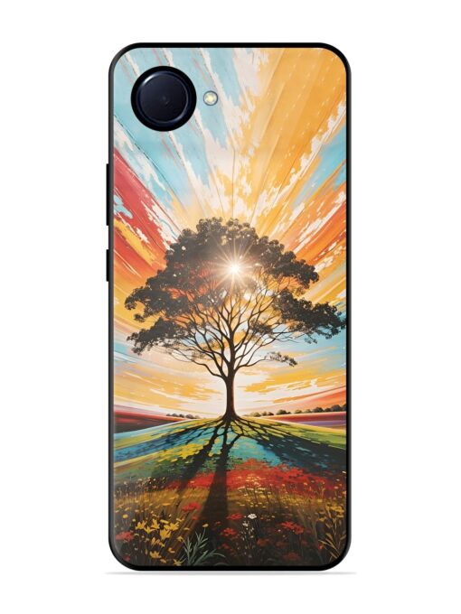 Abstract Tree Colorful Art Glossy Metal Phone Cover for Realme Narzo 50I Prime Zapvi