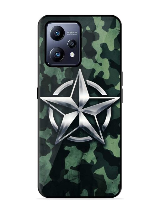 Indian Army Star Design Glossy Metal Phone Cover for Realme Narzo 50 Pro Zapvi