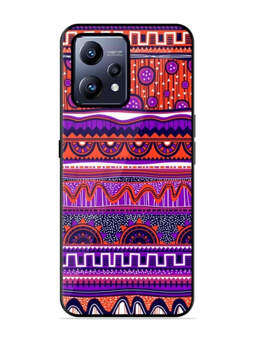 Ethnic Seamless Pattern Glossy Metal TPU Phone Cover for Realme Narzo 50 Pro