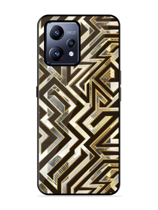 Technology Geometric Seamless Glossy Metal Phone Cover for Realme Narzo 50 Pro Zapvi