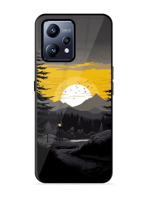 Sunset Vector Glossy Metal Phone Cover for Realme Narzo 50 Pro Zapvi