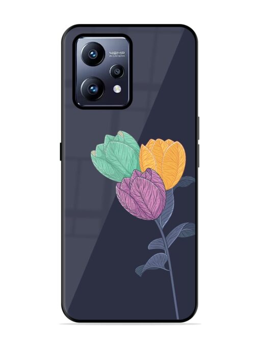 Flower Vector Glossy Metal Phone Cover for Realme Narzo 50 Pro Zapvi