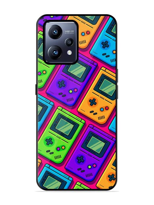 Game Seamless Pattern Glossy Metal Phone Cover for Realme Narzo 50 Pro