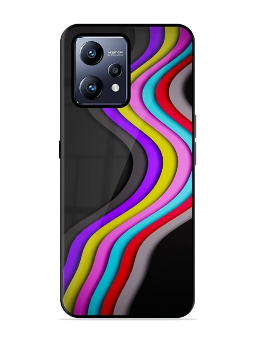 Liquid Blue Abstract Glossy Metal Phone Cover for Realme Narzo 50 Pro Zapvi