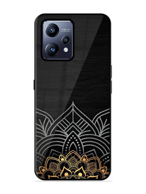 Decorative Golden Pattern Glossy Metal Phone Cover for Realme Narzo 50 Pro Zapvi