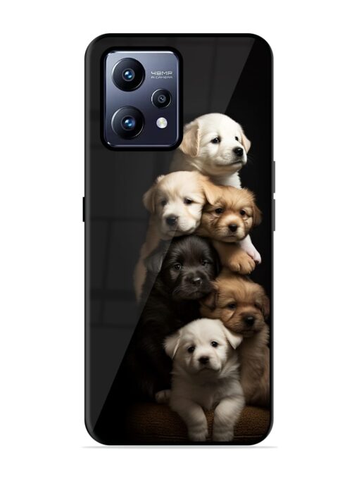 Cute Baby Dogs Glossy Metal Phone Cover for Realme Narzo 50 Pro Zapvi