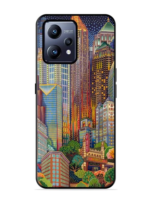 Cityscapes Art Glossy Metal Phone Cover for Realme Narzo 50 Pro Zapvi