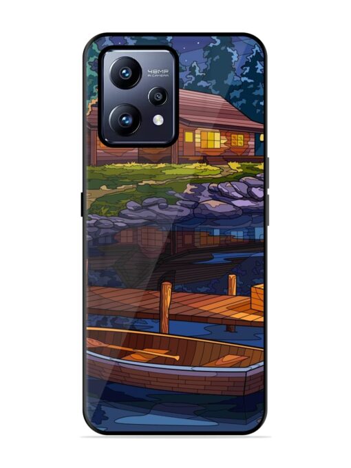 Village Night Scene Glossy Metal Phone Cover for Realme Narzo 50 Pro Zapvi