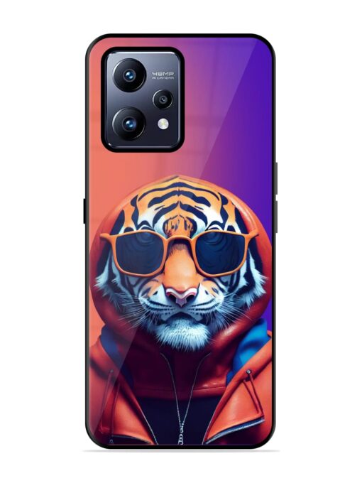 Tiger Animation Glossy Metal Phone Cover for Realme Narzo 50 Pro Zapvi