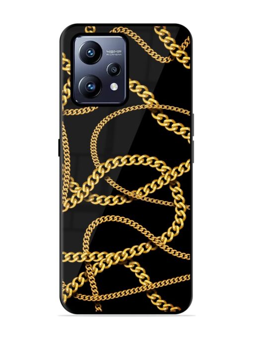 Decorative Golde Chain Glossy Metal Phone Cover for Realme Narzo 50 Pro Zapvi