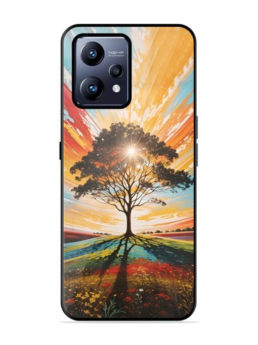 Abstract Tree Colorful Art Glossy Metal Phone Cover for Realme Narzo 50 Pro Zapvi