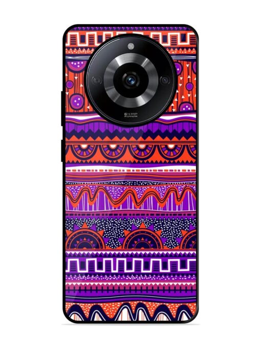 Ethnic Seamless Pattern Glossy Metal TPU Phone Cover for Realme Narzo 60 (5G)