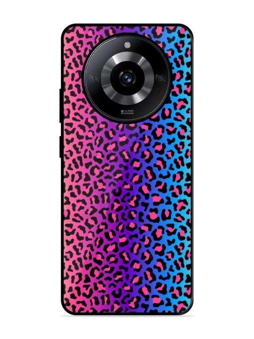 Colorful Leopard Seamless Glossy Metal Phone Cover for Realme Narzo 60 (5G) Zapvi