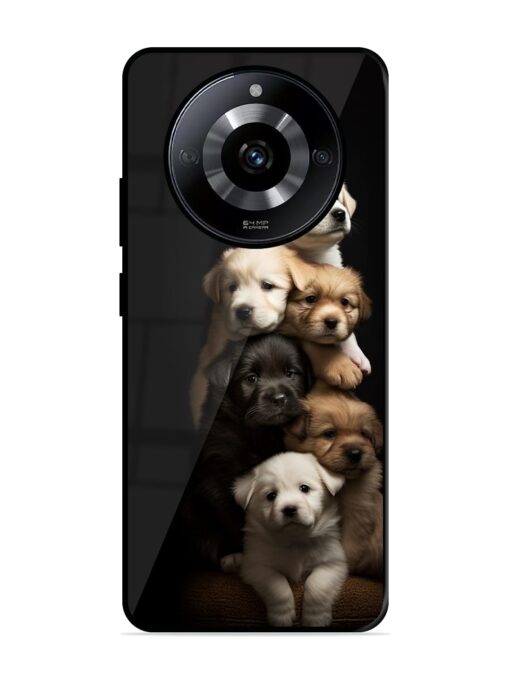 Cute Baby Dogs Glossy Metal Phone Cover for Realme Narzo 60 (5G) Zapvi