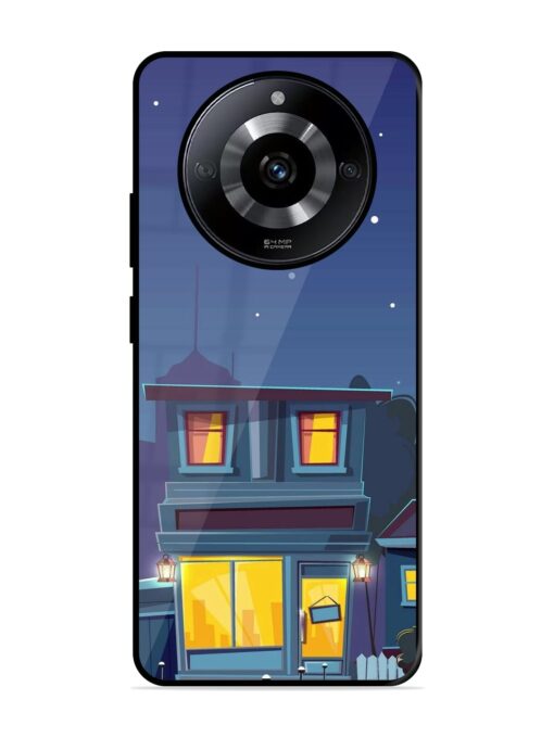 Vector Night House Glossy Metal Phone Cover for Realme Narzo 60 (5G) Zapvi