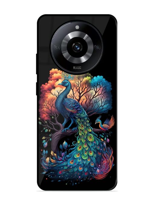 Peacock Tree Art Glossy Metal Phone Cover for Realme Narzo 60 (5G) Zapvi