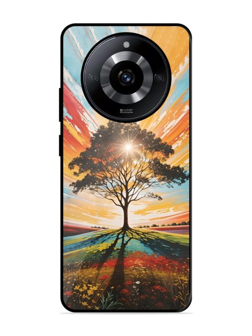 Abstract Tree Colorful Art Glossy Metal Phone Cover for Realme Narzo 60 (5G) Zapvi