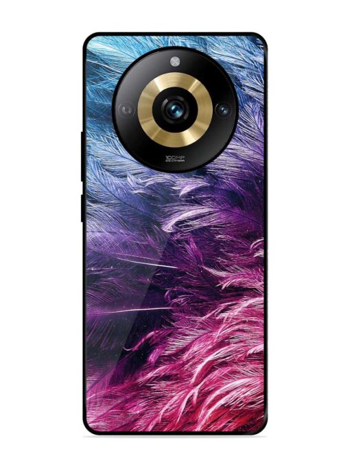 Light Grey Feather Background Glossy Metal Phone Cover for Realme Narzo 60 Pro (5G)