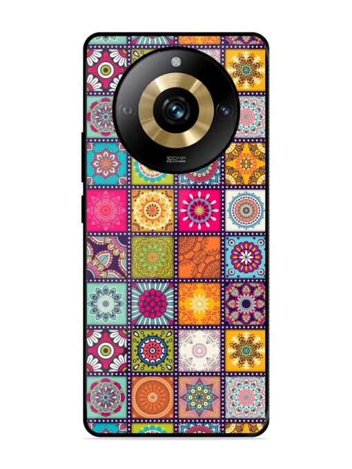 Seamless Pattern Vintage Glossy Metal Phone Cover for Realme Narzo 60 Pro (5G)