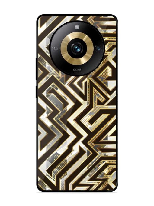 Technology Geometric Seamless Glossy Metal Phone Cover for Realme Narzo 60 Pro (5G)