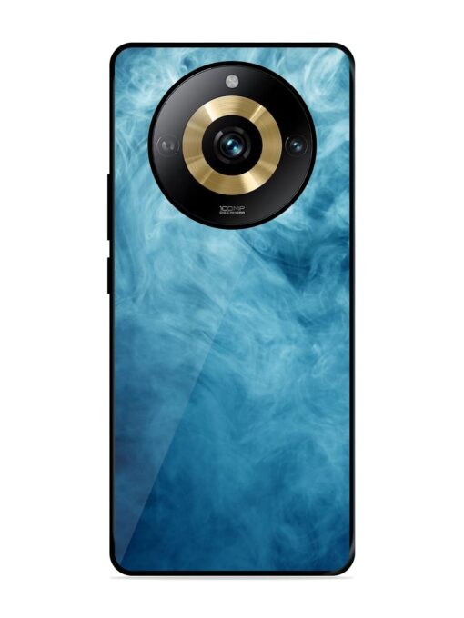 Blue Smoke Art Glossy Metal Phone Cover for Realme Narzo 60 Pro (5G)