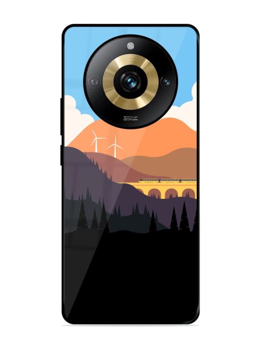 Minimal Mountain Vector Glossy Metal Phone Cover for Realme Narzo 60 Pro (5G)